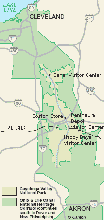 庫雅荷加谷國家公園 (Cuyahoga Valley National Park) 地圖
